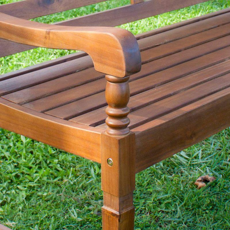 Nantucket Garden Bench - Merry Products: Acacia Hardwood, Contoured Comfort, Water-Resistant, 500lb Capacity