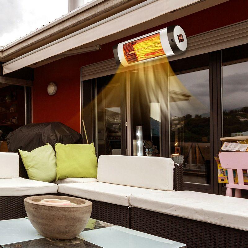 gaomon Wall-Mounted Electric Patio Heater, with 3 Heat Levels(500/1000/1500W)