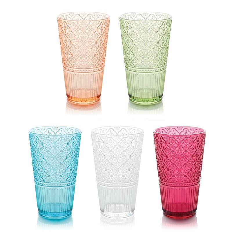 Certified International Victoria Set of 6 Acrylic Ice Tea Glass 22 oz