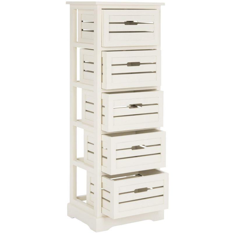 Samara 5 Drawer Cabinet - AMH5714 - Distressed Cream - Safavieh Couture