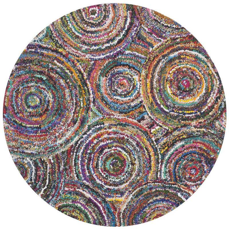 Nantucket NAN514 Hand Tufted Indoor Area Rug - Multi - 4' Round - Safavieh.