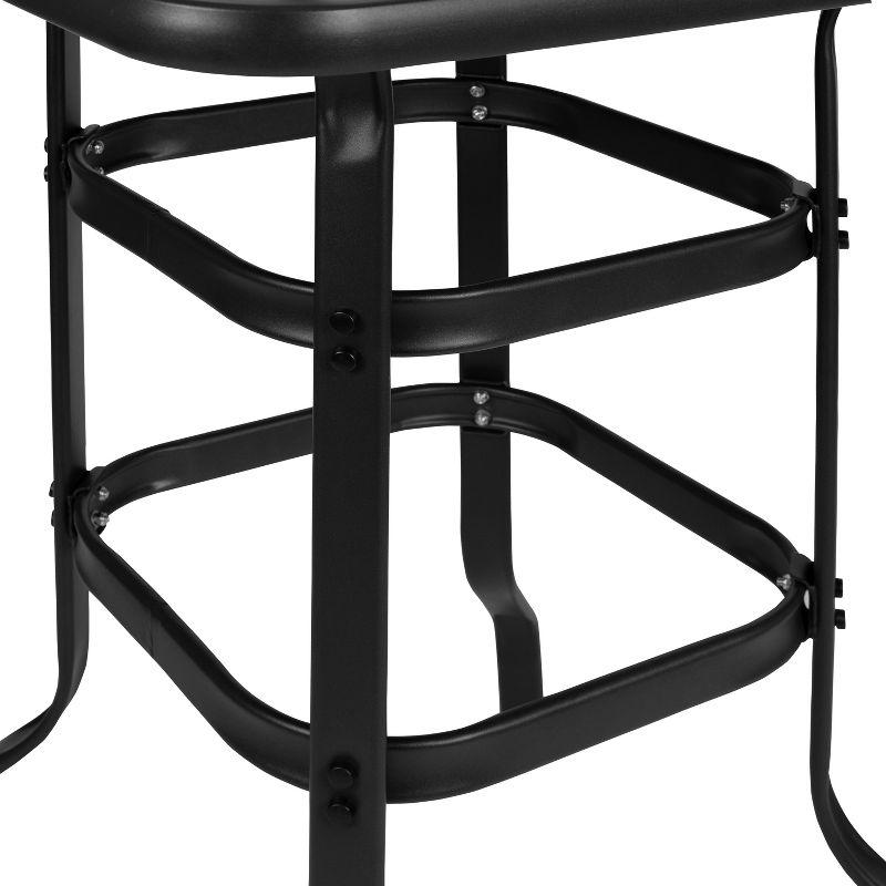 Flash Furniture Outdoor Dining Set - 4-Person Bistro Set - Outdoor Glass Bar Table with All-Weather Patio Stools