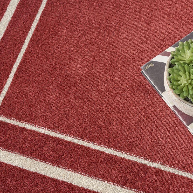 Nourison Essentials 5' x square Brick/Ivory Contemporary Indoor/Outdoor Rug