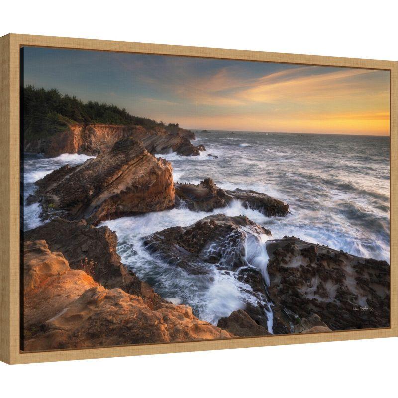 23 x 16-in Coastal Sunset Framed Canvas Wall Art