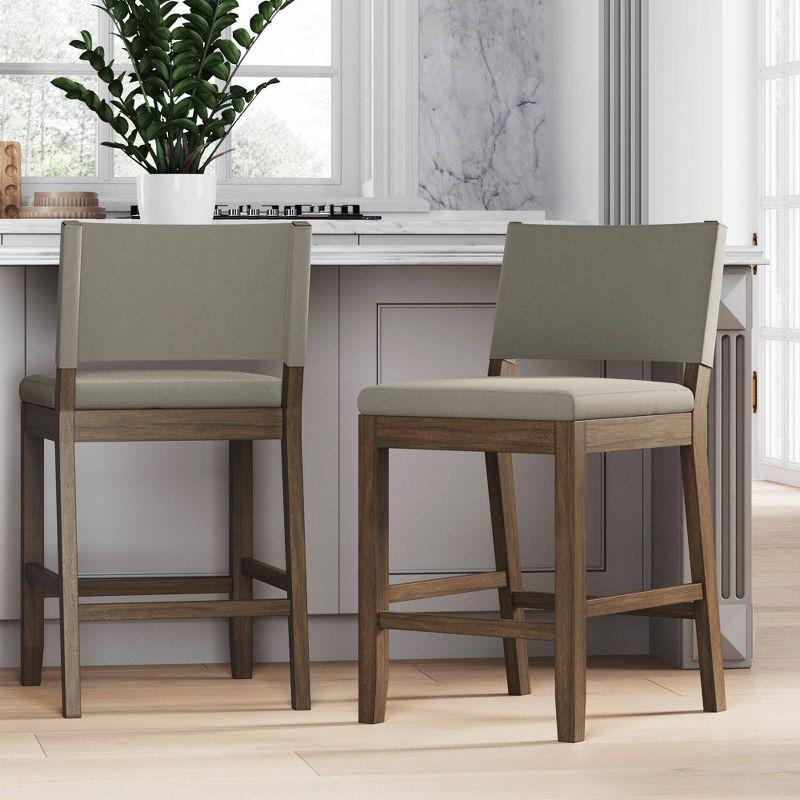 Nathan James Linus Set of 2 Counter Height Barstools Gray