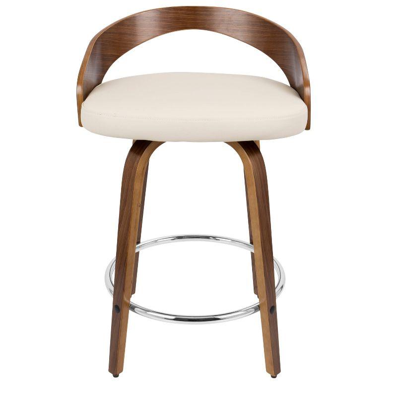 Cream Swivel Wood Counter Height Barstool Set