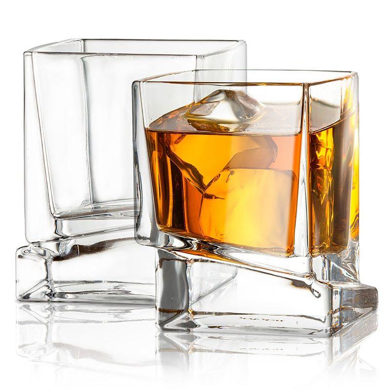 JoyJolt Carre Square Whiskey Glass, 10oz.