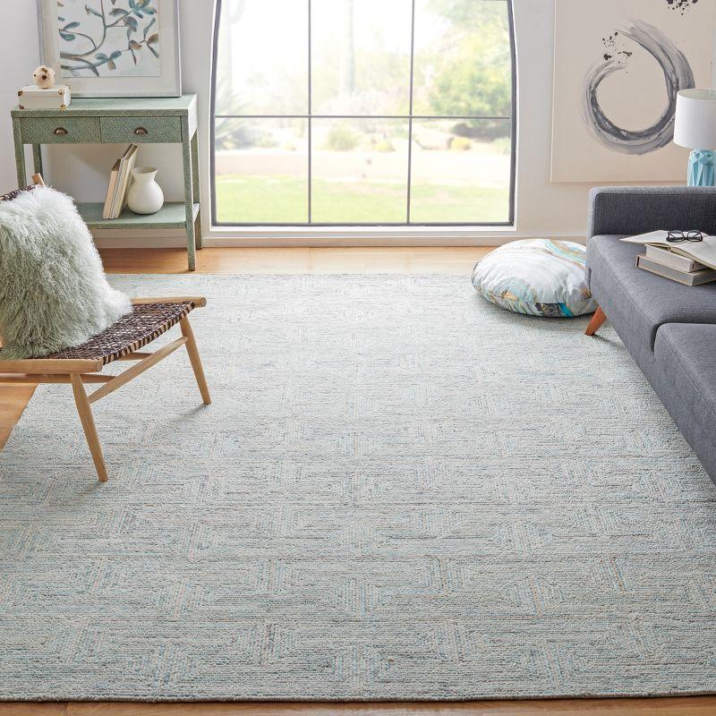 Ikat IKT101 Hand Tufted Area Rug - Teal/Grey - 8'x10' - Safavieh.