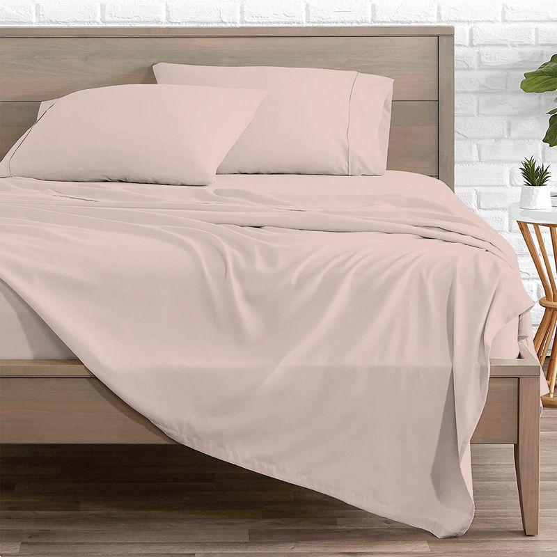 Blush Queen Cotton Percale Flat Sheet Set