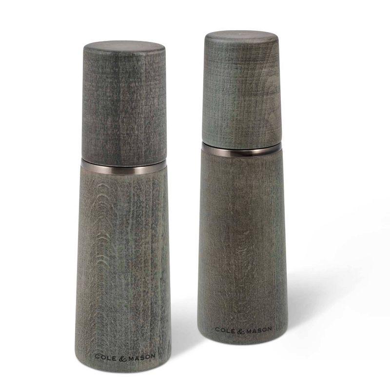 Gray Beechwood Electric Salt and Pepper Grinder Set