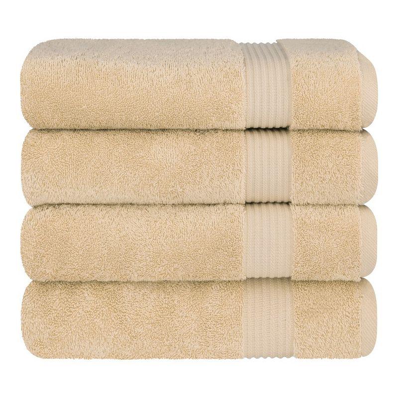 American Soft Linen Turkish Premium Quality 100% Cotton Turkish 4 Piece Bath Towel Set, Soft Absorbent Quick Dry Bath Towels for Bathroom