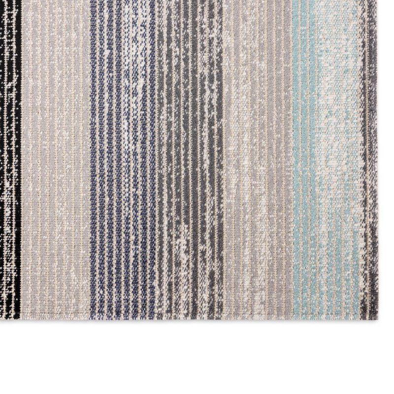 Nicole Miller New York Patio Sofia Estelle Contemporary Striped Indoor/Outdoor Area Rug, Gray/Blue