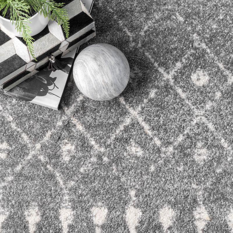 Union Rustic Amanuel Moroccan Geometric Area Rug in Dark Gray