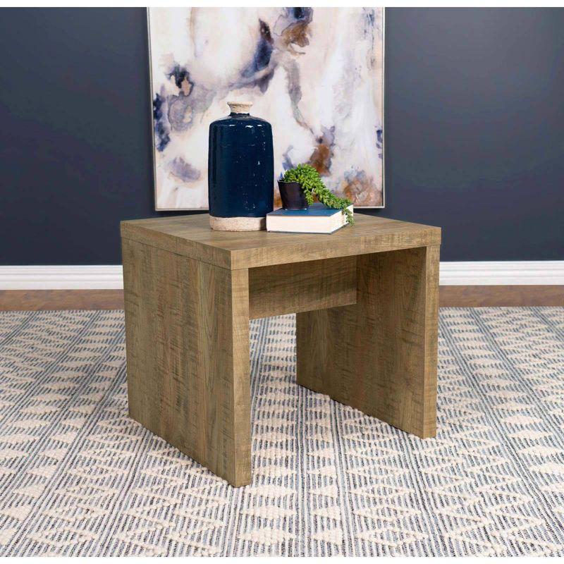 Rustic Brown Mango Wood Square End Table