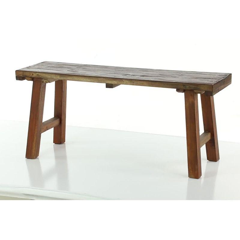 Croll Brown Wood Handmade Natural Bench 44" x 14" x 19"