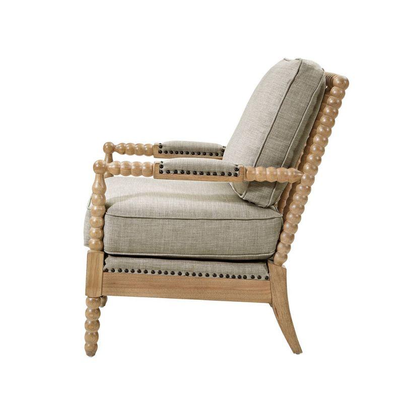 Madison Park Lyla Accent Chair Beige: Upholstered, Plywood Frame, Removable Cushions