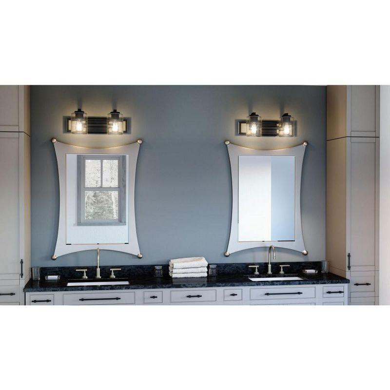 Matte Black Double Cylinder Bathroom Vanity Light