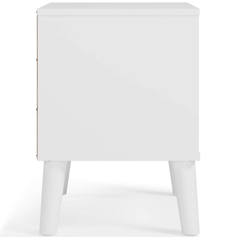 Piperton Nightstand White - Signature Design by Ashley: Matte Finish, Storage Shelf, Splay Legs