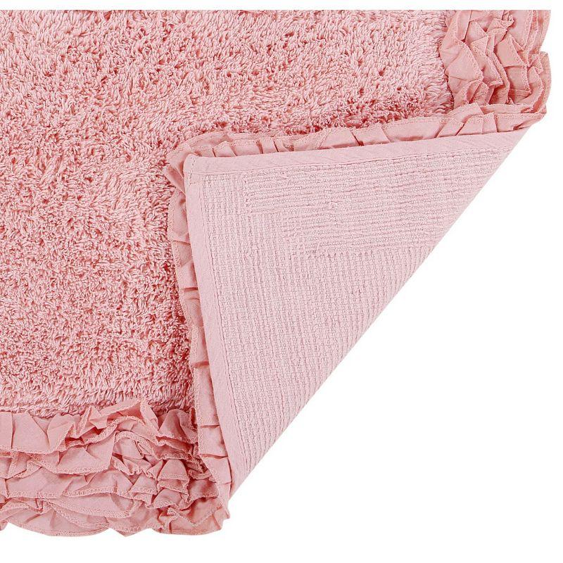 Better Trends Shaggy Boader 100% Cotton Tufted Non- Slip Backing Bath Rug 20" x 60" Runner - Pink