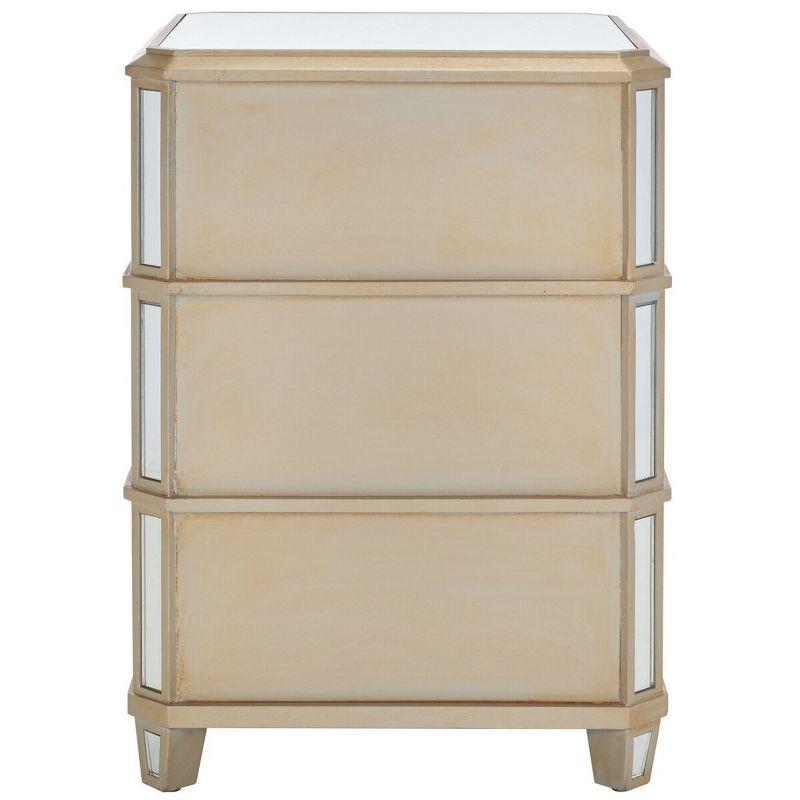 Giana 3 Drawer Mirrored Nightstand - Mirror - Safavieh.