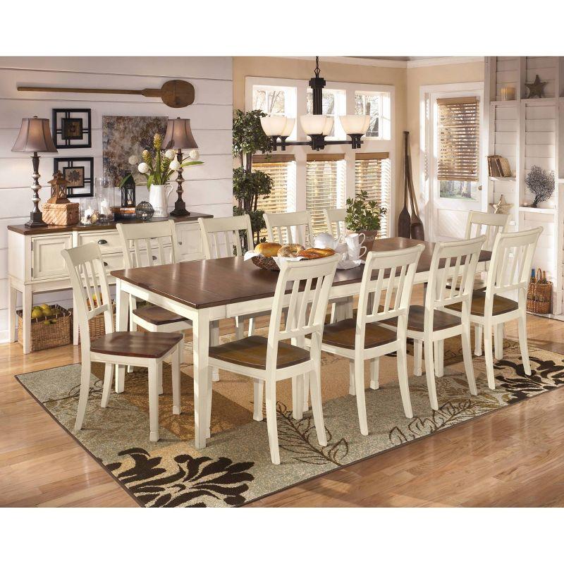 2pc Whitesburg Dining Room Side Chair Cottage White - Signature Design by Ashley: Hardwood Frame, Slat Back Design