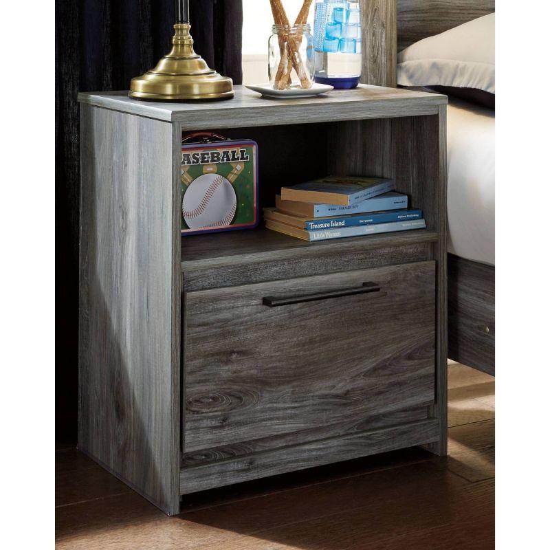 Baystorm Nightstand Gray - Signature Design by Ashley: Bedroom Table with Storage & USB Port