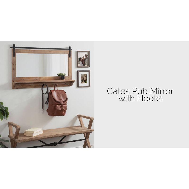 Kate & Laurel All Things Decor 42"x27" Cates Framed Wall Mirror with Shelf and Hooks White: Modern Rectangle, No Assembly Required