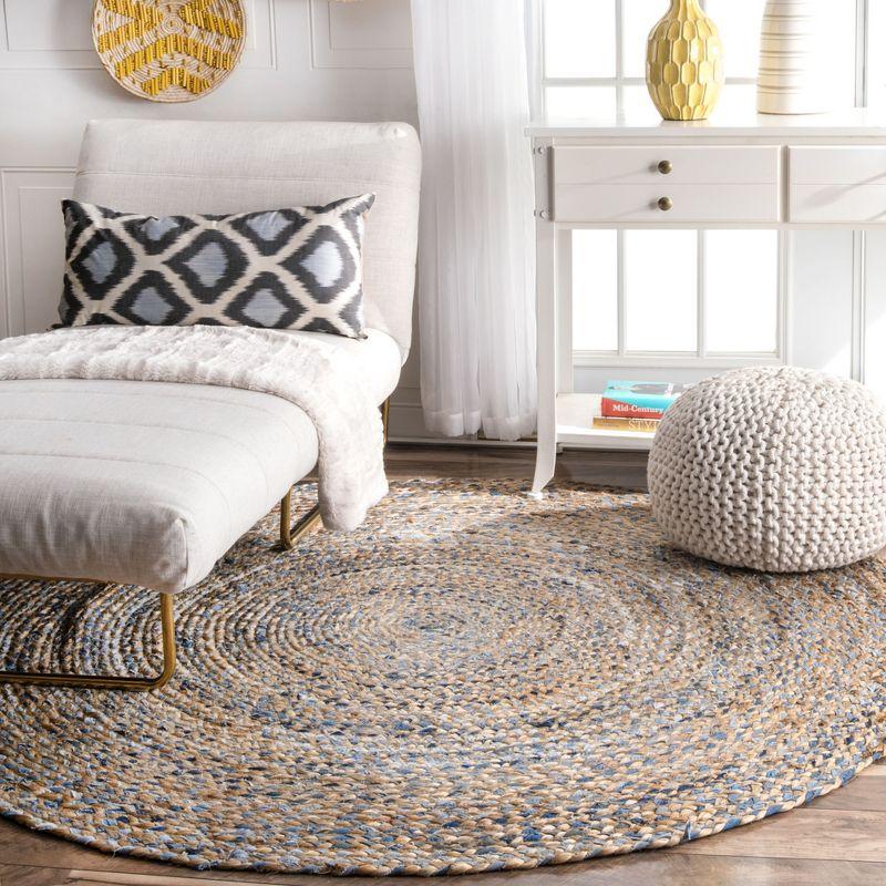 Nuloom Eliz Braided Denim and Jute Area Rug