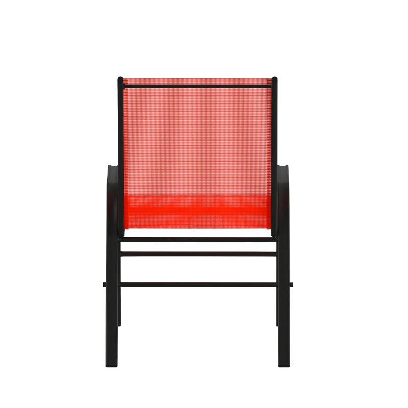 Flash Furniture 4 Pack Brazos Series Outdoor Stack Chair with Flex Comfort Material and Metal Frame