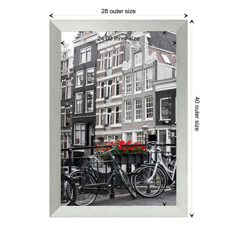 Amanti Art Brushed Sterling Silver Wood Picture Frame Opening Size 24x36 in.