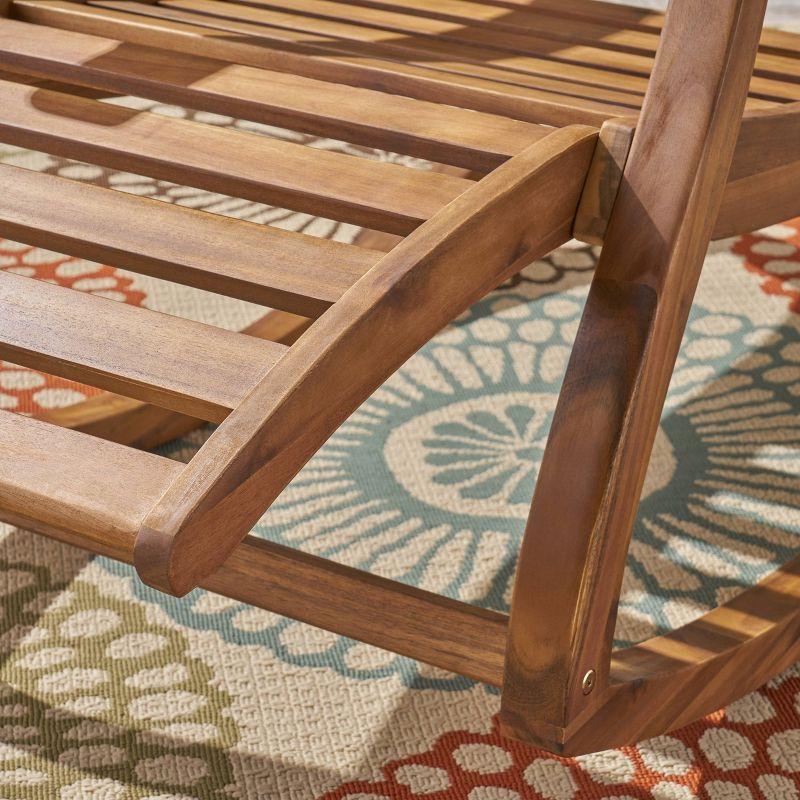 Sunview Acacia Wood Recliner Rocking Chairs - Teak - Christopher Knight Home: Weather-Resistant Patio Furniture with Footrest