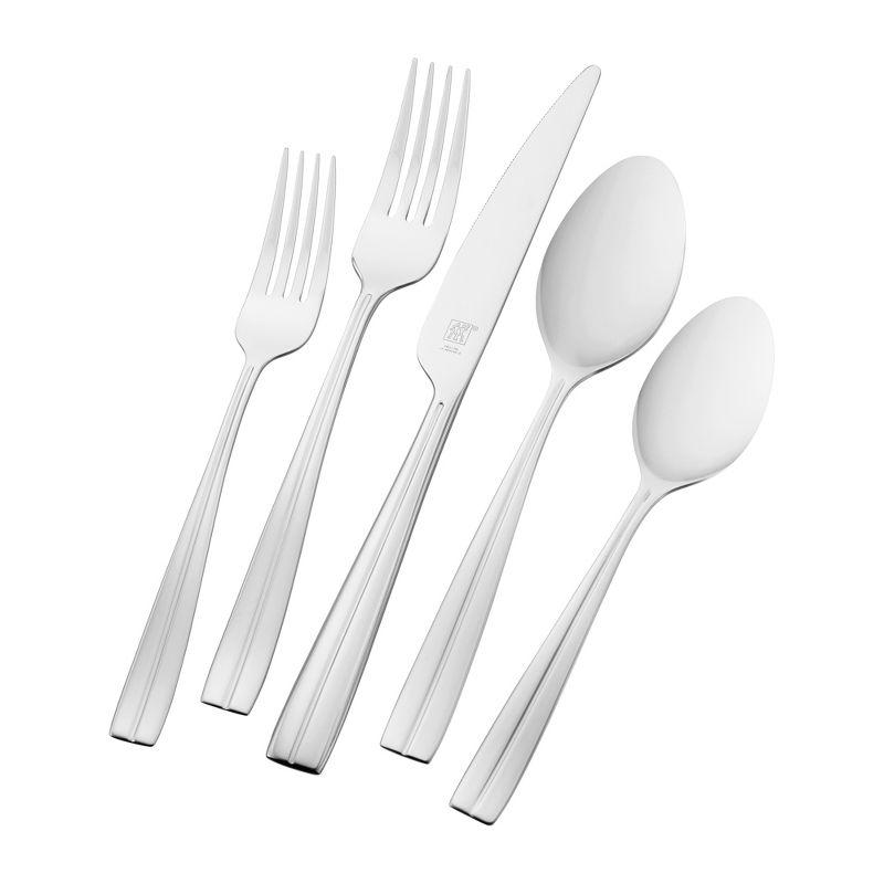 Constance 42-Piece Polished Stainless Steel Flatware Set for Eight