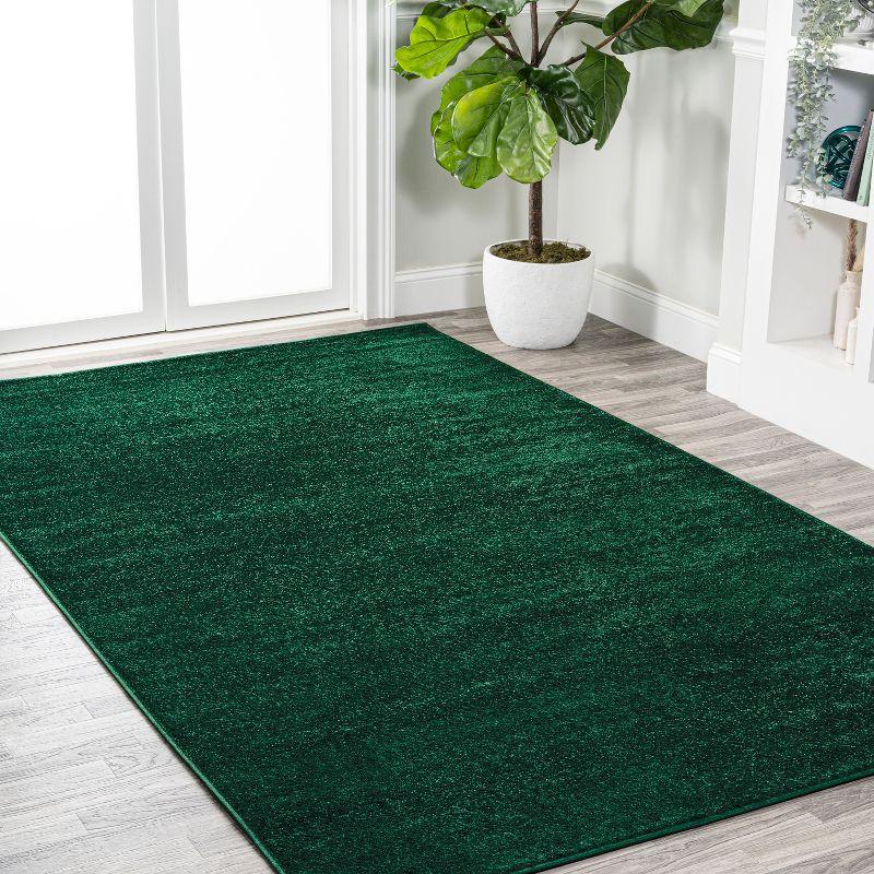 Haze Solid Low-Pile Emerald 10 ft. x 14 ft. Area rug -JONATHAN Y
