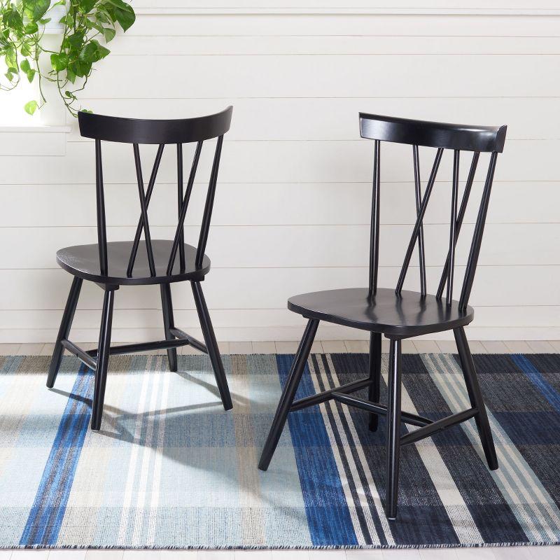 Friar Dining Chair (Set of 2) - DCH1401 - Black - Safavieh