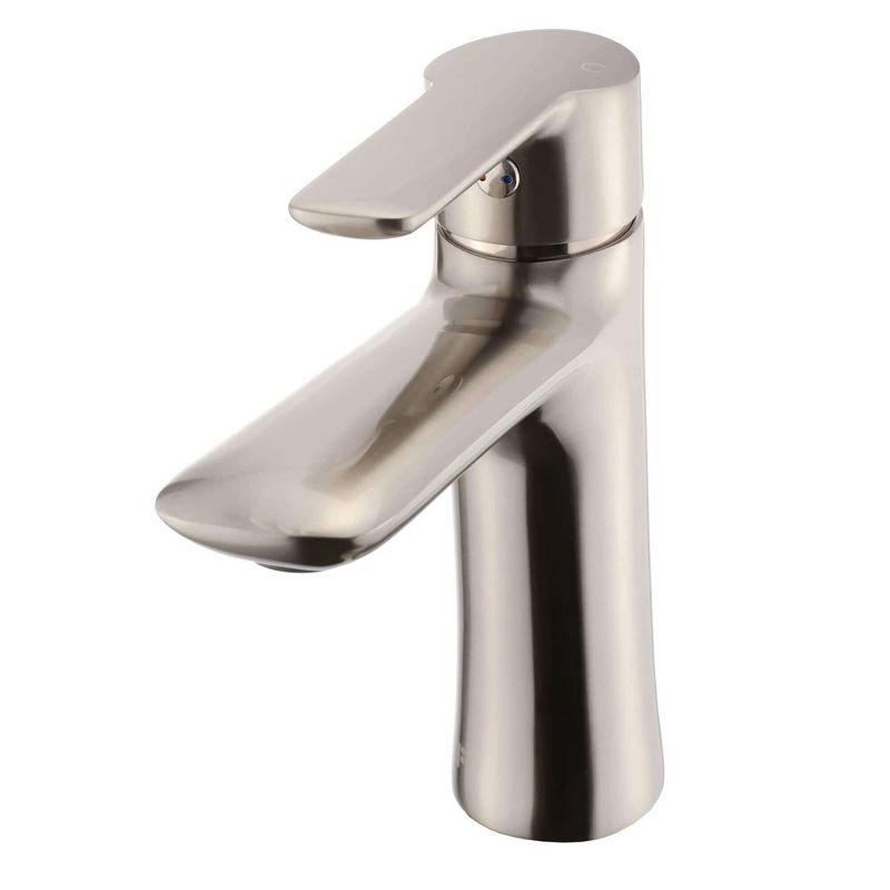 Satin Nickel Round Single Hole Bathroom Faucet