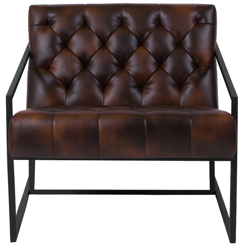 Merrick Lane Modern Lounge Chair With Tufted Seating And Metal Frame