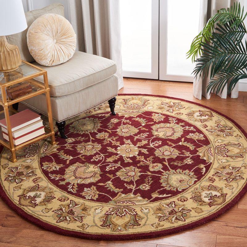 Heritage HG343 Hand Tufted Area Rug - Red/Gold - 6' Round - Safavieh.