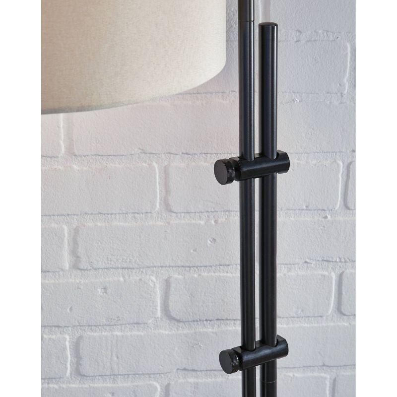 Baronvale Metal Floor Lamp Black - Signature Design by Ashley: Adjustable Arm, UL Listed, Modern Style Lighting