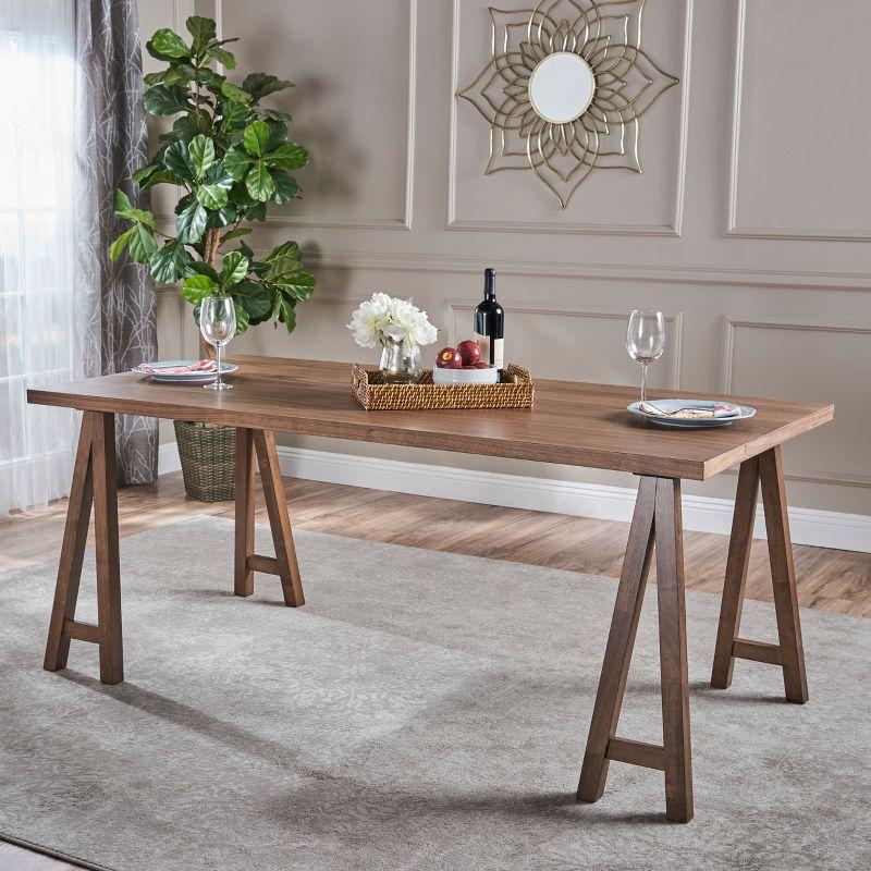 Sabine 71" Rectangular Farmhouse Wood Dining Table: Seats 8, Rubberwood & Oak - Christopher Knight Home