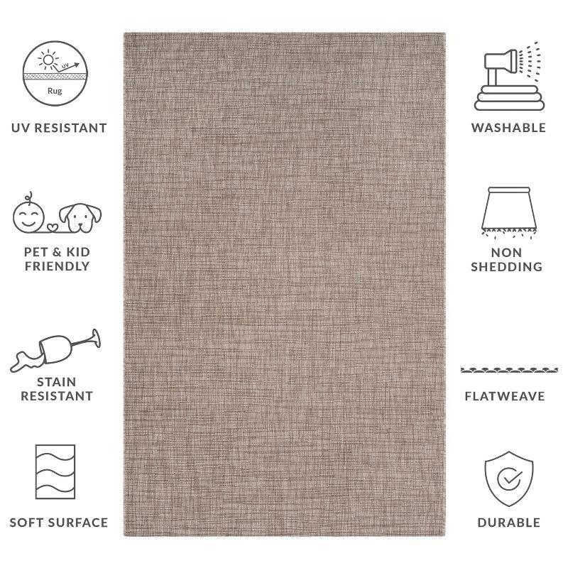 Courtyard CY8576 UV & Stain Resistant Non-Shedding Power Loomed Indoor/Outdoor Area Rug - Light Brown - 6'7"x9'6" - Safavieh