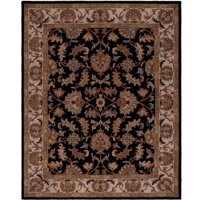 Heritage HG628 Hand Tufted Area Rug - Black/Beige - 7'6"x9'6" - Safavieh.