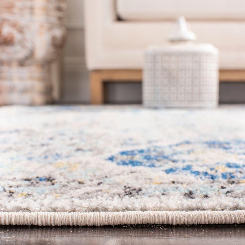 Ivory & Aqua Cotton-Synthetic Blend 9' x 12' Hand-Knotted Area Rug