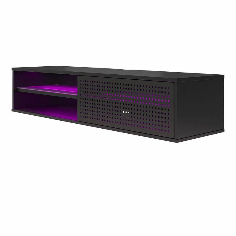 Glitch Floating TV Stand for TVs up to 60" Black - NTENSE: Modern Media Console, MDF Construction