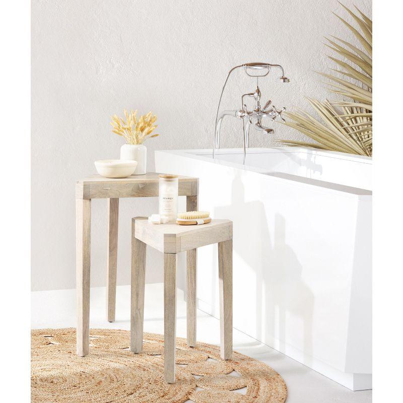 Kate and Laurel Talcott Triangle Wood Nesting Table, 2 Piece, White