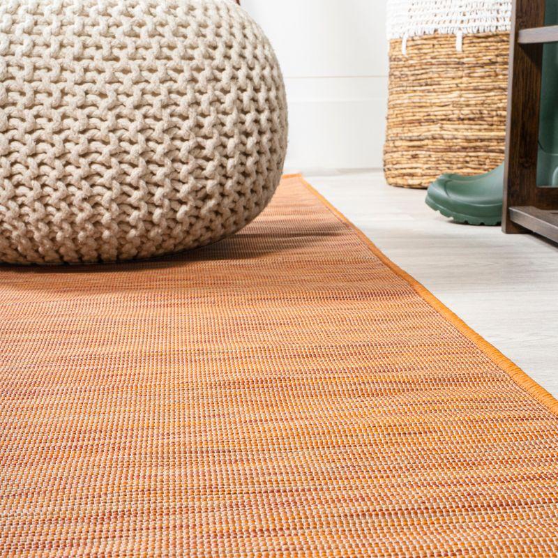 6'x6' Ethan Modern Flatweave Solid  Area Rug, Orange - JONATHAN Y