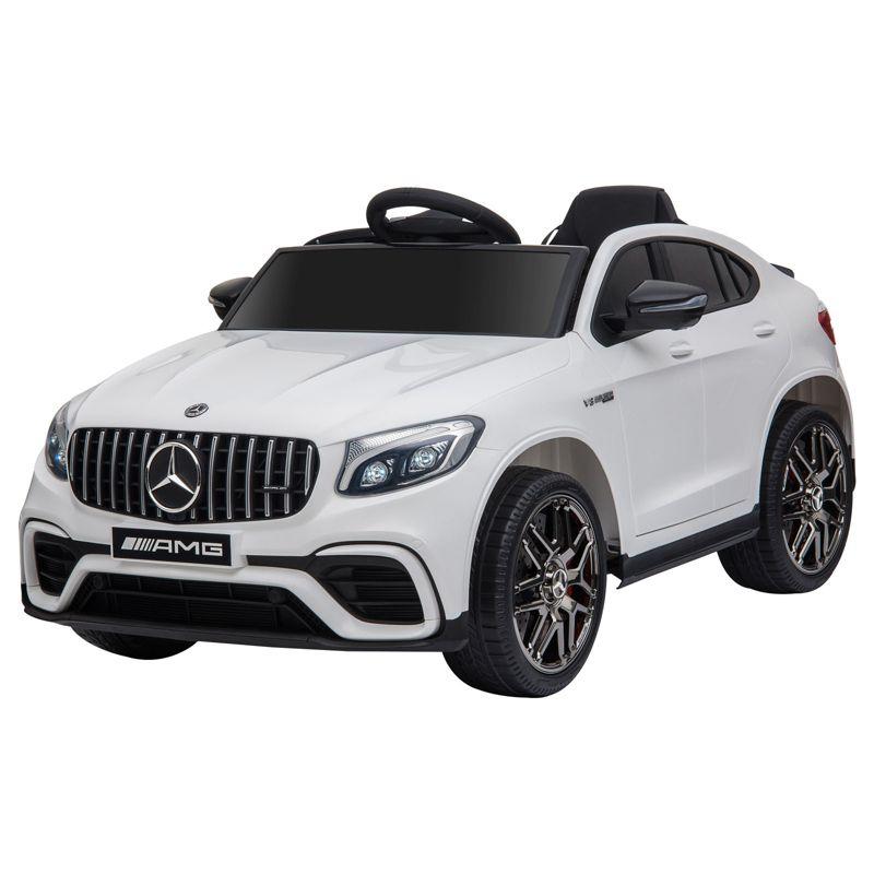 Aosom 12V Ride On Toy Car for Kids with Remote Control, Mercedes Benz AMG GLC63S Coupe, 2 Speed, with Music, Electric Light, Black