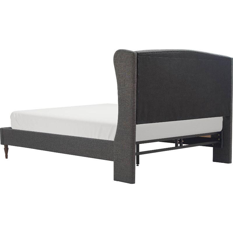 Queen Elmhurst Upholstered Wing Bed Frame Gray - Finch