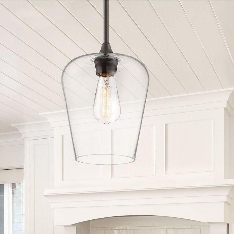 Octave Contemporary Black Mini Pendant with Clear Glass Shade