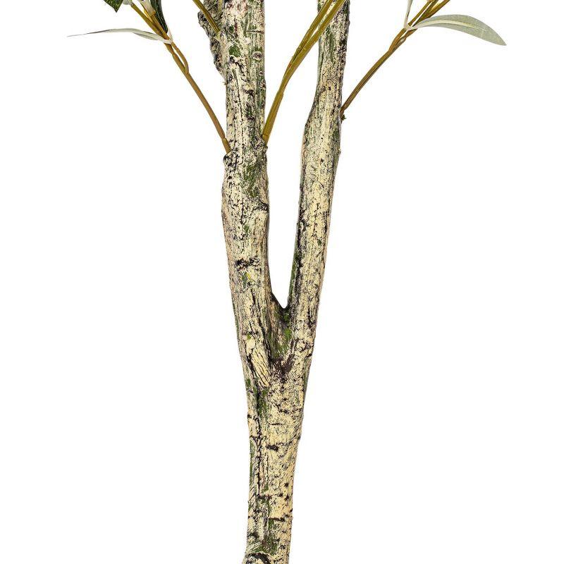 Vickerman Artificial Green Olive Tree in Black Planters Pot.