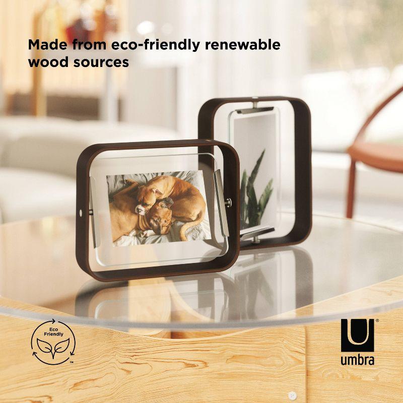 Aged Walnut 360-Degree Rotating Double-Sided Tabletop Frame